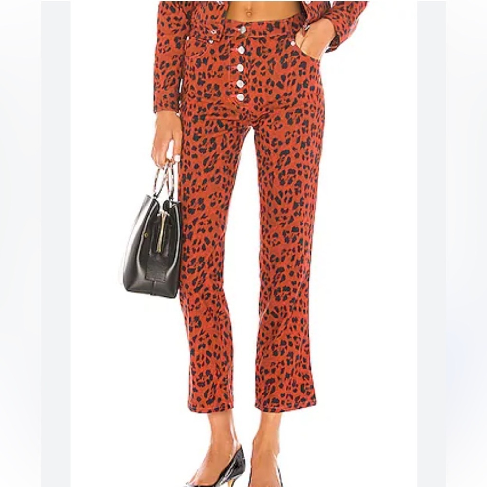 Miaou Leopard Pant jeans Red Womens Size 30‎
